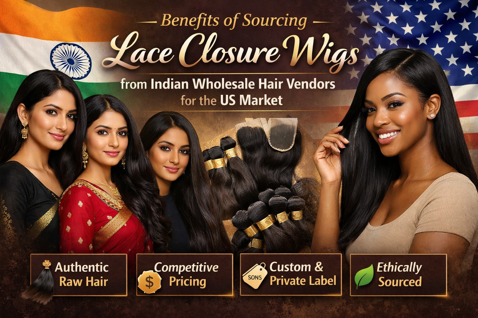 Top Benefits of Sourcing Lace Closure Wigs from Indian Wholesale Hair Vendors for the US Market